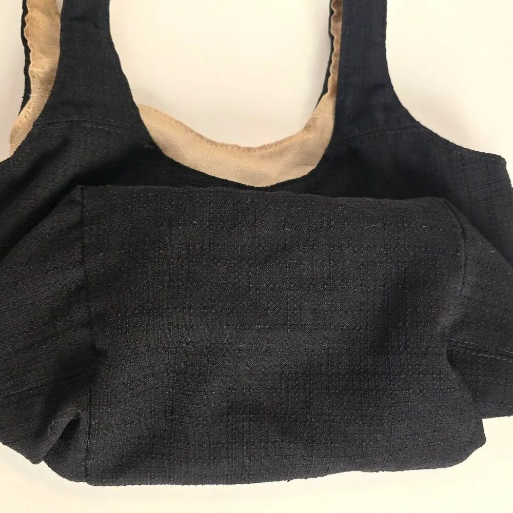 GIORGIO ARMANI Parfums Black Tote Bag Minimalist Lightweight Scoop Handle